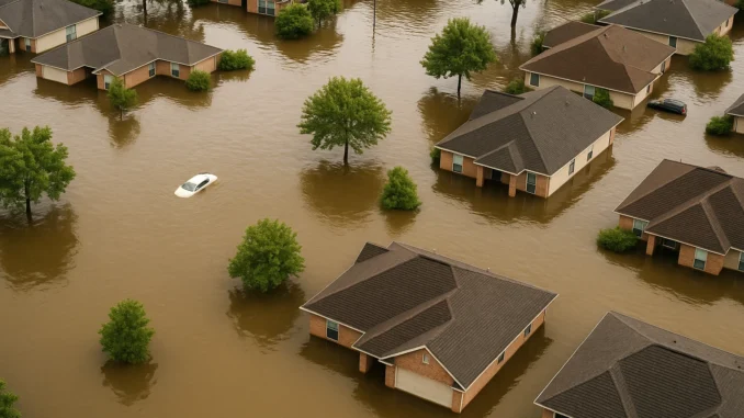 assets_task_01jxdm0402fj8a89hc3tm3ah5x_1749582710_img_0 Flood Insurance Explained – neighborhood underwater showing the impact of flood damage on homes