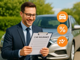 Driver discovering car insurance discounts to save money