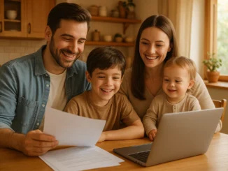 parents reviewing life insurance options to protect their family’s future