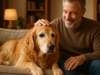 Senior dog protected by pet insurance for older pets
