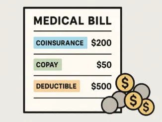 Medical cost breakdown showing coinsurance percentage after deductible is met